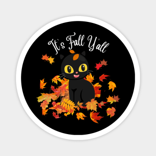 It's fall y'all Black Cats Halloween Thanksgiving and Fall Color Lovers Magnet